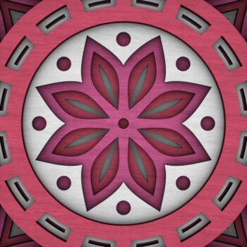 Intra απο ξύλο plywood  Χρώμα wenge 3mm-4mm πάχος - Flower Mandala , Layered Mandala Δίασταση 30x30 cm INTRAFABR-37466605 - Image 10