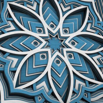 Intra απο ξύλο plywood  Χρώμα wenge 3mm-4mm πάχος - Flower Mandala , Layered Mandala Δίασταση 30x30 cm INTRAFABR-37466609 - Image 3