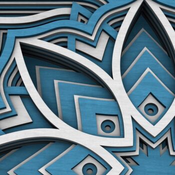 Intra απο ξύλο plywood  Χρώμα wenge 3mm-4mm πάχος - Flower Mandala , Layered Mandala Δίασταση 30x30 cm INTRAFABR-37466609 - Image 6