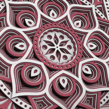 Intra απο ξύλο plywood  Χρώμα wenge 3mm-4mm πάχος - Flower Mandala , Layered Mandala Δίασταση 30x30 cm INTRAFABR-37466657 - Image 3