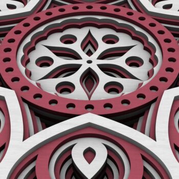 Intra απο ξύλο plywood  Χρώμα wenge 3mm-4mm πάχος - Flower Mandala , Layered Mandala Δίασταση 30x30 cm INTRAFABR-37466657 - Image 5