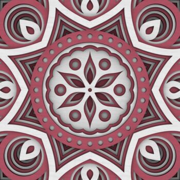 Intra απο ξύλο plywood  Χρώμα wenge 3mm-4mm πάχος - Flower Mandala , Layered Mandala Δίασταση 30x30 cm INTRAFABR-37466657 - Image 8
