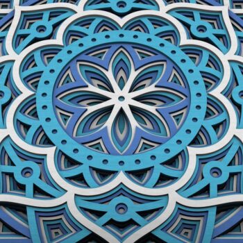 Intra απο ξύλο plywood  Χρώμα wenge 3mm-4mm πάχος - Flower Mandala , Layered Mandala Δίασταση 30x30 cm INTRAFABR-37466686 - Image 4