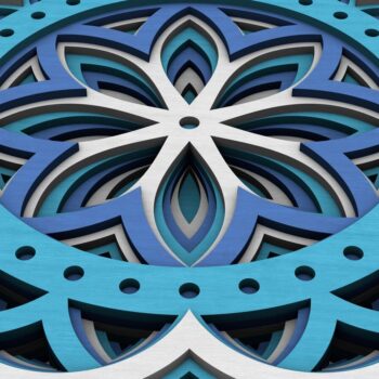 Intra απο ξύλο plywood  Χρώμα wenge 3mm-4mm πάχος - Flower Mandala , Layered Mandala Δίασταση 30x30 cm INTRAFABR-37466686 - Image 5