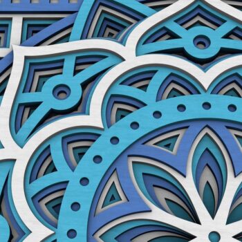 Intra απο ξύλο plywood  Χρώμα wenge 3mm-4mm πάχος - Flower Mandala , Layered Mandala Δίασταση 30x30 cm INTRAFABR-37466686 - Image 6