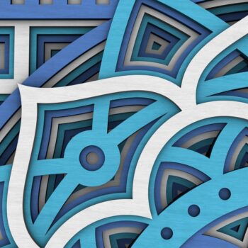 Intra απο ξύλο plywood  Χρώμα wenge 3mm-4mm πάχος - Flower Mandala , Layered Mandala Δίασταση 30x30 cm INTRAFABR-37466686 - Image 7