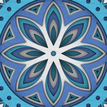 Intra απο ξύλο plywood  Χρώμα wenge 3mm-4mm πάχος - Flower Mandala , Layered Mandala Δίασταση 30x30 cm INTRAFABR-37466686 - Image 9