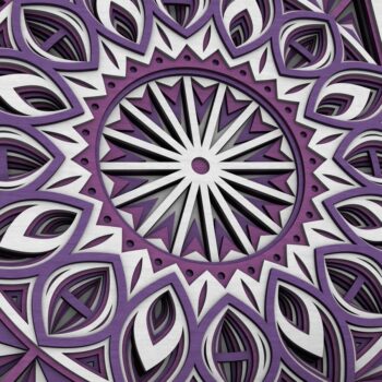 Intra απο ξύλο plywood  Χρώμα wenge 3mm-4mm πάχος - Flower Mandala , Layered Mandala Δίασταση 30x30 cm INTRAFABR-37466703 - Image 3