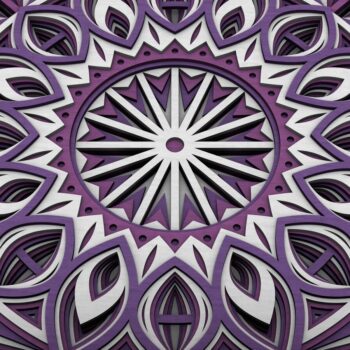 Intra απο ξύλο plywood  Χρώμα wenge 3mm-4mm πάχος - Flower Mandala , Layered Mandala Δίασταση 30x30 cm INTRAFABR-37466703 - Image 4