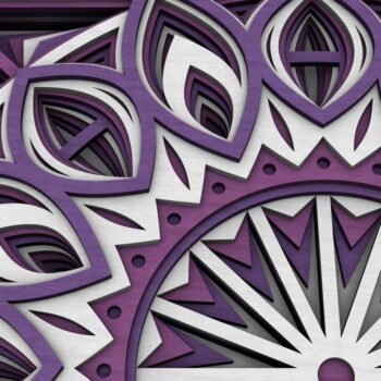 Intra απο ξύλο plywood  Χρώμα wenge 3mm-4mm πάχος - Flower Mandala , Layered Mandala Δίασταση 30x30 cm INTRAFABR-37466703 - Image 6