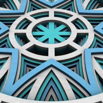 Intra απο ξύλο plywood  Χρώμα wenge 3mm-4mm πάχος - Flower Mandala , Layered Mandala Δίασταση 30x30 cm INTRAFABR-37466571 - Image 4