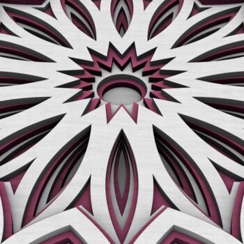 Intra απο ξύλο plywood  Χρώμα wenge 3mm-4mm πάχος - Flower Mandala , Layered Mandala Δίασταση 30x30 cm INTRAFABR-4413001 - Image 5