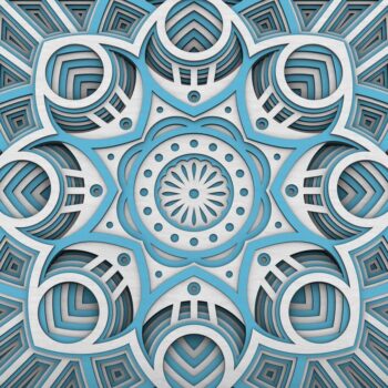 Intra απο ξύλο plywood  Χρώμα wenge 3mm-4mm πάχος - Flower Mandala , Layered Mandala Δίασταση 30x30 cm INTRAFABR-12289148 - Image 1