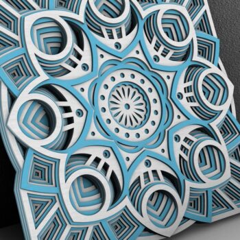 Intra απο ξύλο plywood  Χρώμα wenge 3mm-4mm πάχος - Flower Mandala , Layered Mandala Δίασταση 30x30 cm INTRAFABR-12289148 - Image 2