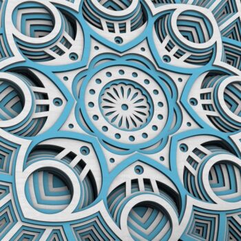 Intra απο ξύλο plywood  Χρώμα wenge 3mm-4mm πάχος - Flower Mandala , Layered Mandala Δίασταση 30x30 cm INTRAFABR-12289148 - Image 3