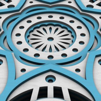 Intra απο ξύλο plywood  Χρώμα wenge 3mm-4mm πάχος - Flower Mandala , Layered Mandala Δίασταση 30x30 cm INTRAFABR-12289148 - Image 5