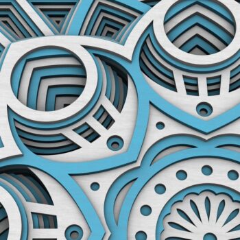 Intra απο ξύλο plywood  Χρώμα wenge 3mm-4mm πάχος - Flower Mandala , Layered Mandala Δίασταση 30x30 cm INTRAFABR-12289148 - Image 6