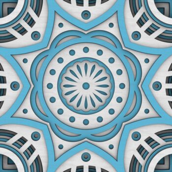 Intra απο ξύλο plywood  Χρώμα wenge 3mm-4mm πάχος - Flower Mandala , Layered Mandala Δίασταση 30x30 cm INTRAFABR-12289148 - Image 8