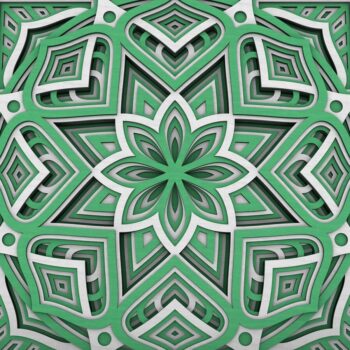 Intra απο ξύλο plywood  Χρώμα wenge 3mm-4mm πάχος - Flower Mandala , Layered Mandala Δίασταση 30x30 cm INTRAFABR-65234386 - Image 1