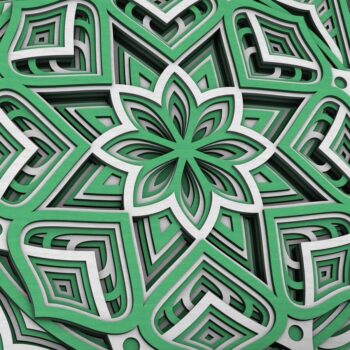 Intra απο ξύλο plywood  Χρώμα wenge 3mm-4mm πάχος - Flower Mandala , Layered Mandala Δίασταση 30x30 cm INTRAFABR-65234386 - Image 3