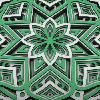 Intra απο ξύλο plywood  Χρώμα wenge 3mm-4mm πάχος - Flower Mandala , Layered Mandala Δίασταση 30x30 cm INTRAFABR-65234386 - Image 4