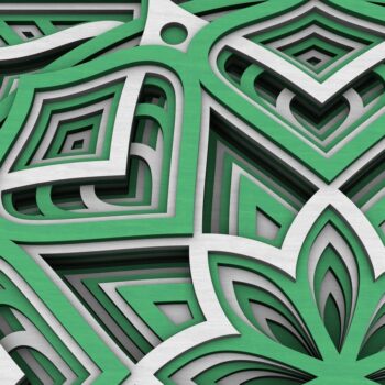 Intra απο ξύλο plywood  Χρώμα wenge 3mm-4mm πάχος - Flower Mandala , Layered Mandala Δίασταση 30x30 cm INTRAFABR-65234386 - Image 6