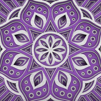 Intra απο ξύλο plywood  Χρώμα wenge 3mm-4mm πάχος - Flower Mandala , Layered Mandala Δίασταση 30x30 cm INTRAFABR-108405050 - Image 1