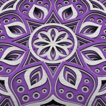 Intra απο ξύλο plywood  Χρώμα wenge 3mm-4mm πάχος - Flower Mandala , Layered Mandala Δίασταση 30x30 cm INTRAFABR-108405050 - Image 4