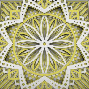 Intra απο ξύλο plywood  Χρώμα wenge 3mm-4mm πάχος - Flower Mandala , Layered Mandala Δίασταση 30x30 cm INTRAFABR-117734790