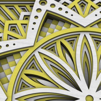 Intra απο ξύλο plywood  Χρώμα wenge 3mm-4mm πάχος - Flower Mandala , Layered Mandala Δίασταση 30x30 cm INTRAFABR-117734790 - Image 6