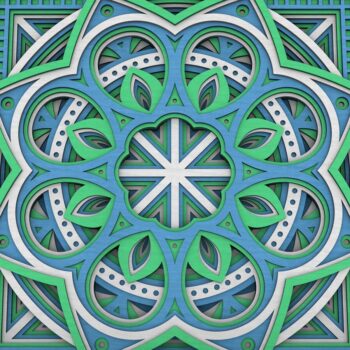 Intra απο ξύλο plywood  Χρώμα wenge 3mm-4mm πάχος - Flower Mandala , Layered Mandala Δίασταση 30x30 cm INTRAFABR-75006251 - Image 1