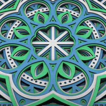 Intra απο ξύλο plywood  Χρώμα wenge 3mm-4mm πάχος - Flower Mandala , Layered Mandala Δίασταση 30x30 cm INTRAFABR-75006251 - Image 4