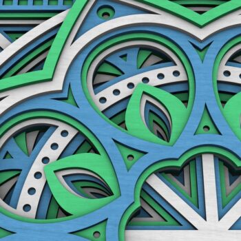 Intra απο ξύλο plywood  Χρώμα wenge 3mm-4mm πάχος - Flower Mandala , Layered Mandala Δίασταση 30x30 cm INTRAFABR-75006251 - Image 6