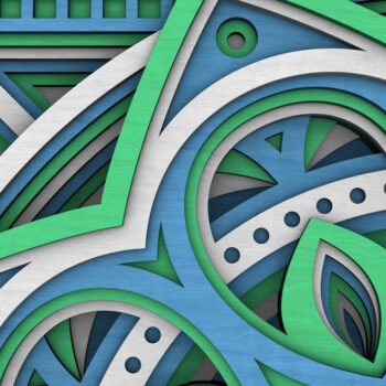 Intra απο ξύλο plywood  Χρώμα wenge 3mm-4mm πάχος - Flower Mandala , Layered Mandala Δίασταση 30x30 cm INTRAFABR-75006251 - Image 7