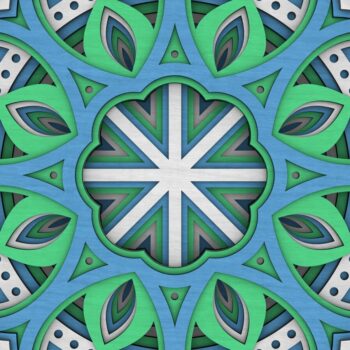 Intra απο ξύλο plywood  Χρώμα wenge 3mm-4mm πάχος - Flower Mandala , Layered Mandala Δίασταση 30x30 cm INTRAFABR-75006251 - Image 8