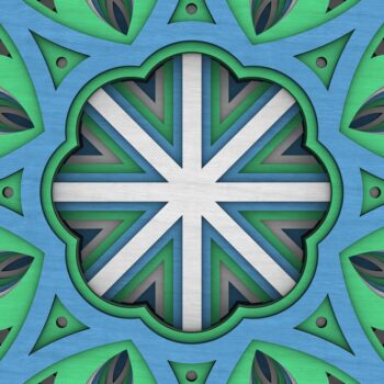 Intra απο ξύλο plywood  Χρώμα wenge 3mm-4mm πάχος - Flower Mandala , Layered Mandala Δίασταση 30x30 cm INTRAFABR-75006251 - Image 9