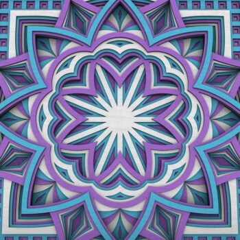 Intra απο ξύλο plywood  Χρώμα wenge 3mm-4mm πάχος - Flower Mandala , Layered Mandala Δίασταση 30x30 cm INTRAFABR-123630833 - Image 1