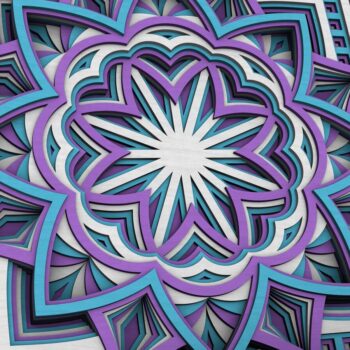 Intra απο ξύλο plywood  Χρώμα wenge 3mm-4mm πάχος - Flower Mandala , Layered Mandala Δίασταση 30x30 cm INTRAFABR-123630833 - Image 3