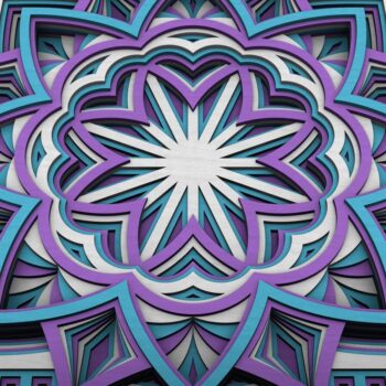 Intra απο ξύλο plywood  Χρώμα wenge 3mm-4mm πάχος - Flower Mandala , Layered Mandala Δίασταση 30x30 cm INTRAFABR-123630833 - Image 4