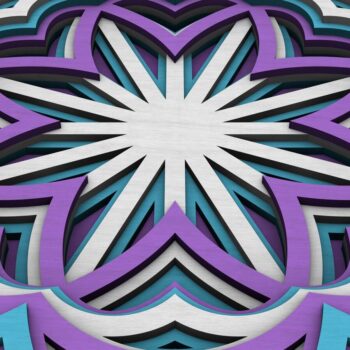 Intra απο ξύλο plywood  Χρώμα wenge 3mm-4mm πάχος - Flower Mandala , Layered Mandala Δίασταση 30x30 cm INTRAFABR-123630833 - Image 5