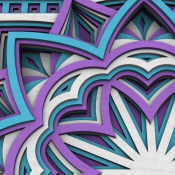 Intra απο ξύλο plywood  Χρώμα wenge 3mm-4mm πάχος - Flower Mandala , Layered Mandala Δίασταση 30x30 cm INTRAFABR-123630833 - Image 6