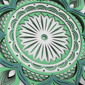 Intra απο ξύλο plywood  Χρώμα wenge 3mm-4mm πάχος - Flower Mandala , Layered Mandala Δίασταση 30x30 cm INTRAFABR-123630832 - Image 3