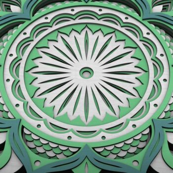 Intra απο ξύλο plywood  Χρώμα wenge 3mm-4mm πάχος - Flower Mandala , Layered Mandala Δίασταση 30x30 cm INTRAFABR-123630832 - Image 4