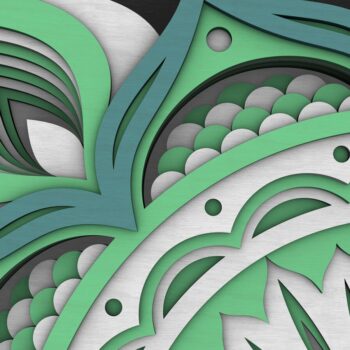 Intra απο ξύλο plywood  Χρώμα wenge 3mm-4mm πάχος - Flower Mandala , Layered Mandala Δίασταση 30x30 cm INTRAFABR-123630832 - Image 7