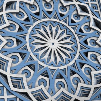 Intra απο ξύλο plywood  Χρώμα wenge 3mm-4mm πάχος - Flower Mandala , Layered Mandala Δίασταση 30x30 cm INTRAFABR-123630837 - Image 3