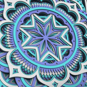 Intra απο ξύλο plywood  Χρώμα wenge 3mm-4mm πάχος - Flower Mandala , Layered Mandala Δίασταση 30x30 cm INTRAFABR-123630834 - Image 3