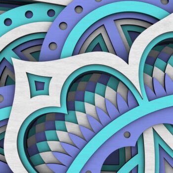 Intra απο ξύλο plywood  Χρώμα wenge 3mm-4mm πάχος - Flower Mandala , Layered Mandala Δίασταση 30x30 cm INTRAFABR-123630834 - Image 7