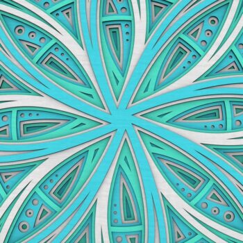 Intra απο ξύλο plywood  Χρώμα wenge 3mm-4mm πάχος - Flower Mandala , Layered Mandala Δίασταση 30x30 cm INTRAFABR-123630831 - Image 1