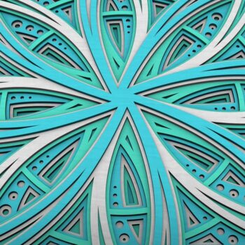 Intra απο ξύλο plywood  Χρώμα wenge 3mm-4mm πάχος - Flower Mandala , Layered Mandala Δίασταση 30x30 cm INTRAFABR-123630831 - Image 4