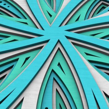 Intra απο ξύλο plywood  Χρώμα wenge 3mm-4mm πάχος - Flower Mandala , Layered Mandala Δίασταση 30x30 cm INTRAFABR-123630831 - Image 5